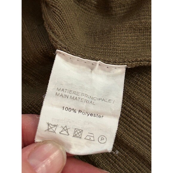 Merokeety Ribbed V-neck Long Sleeve Sweater size S dark green ¼ button up - Picture 6 of 6